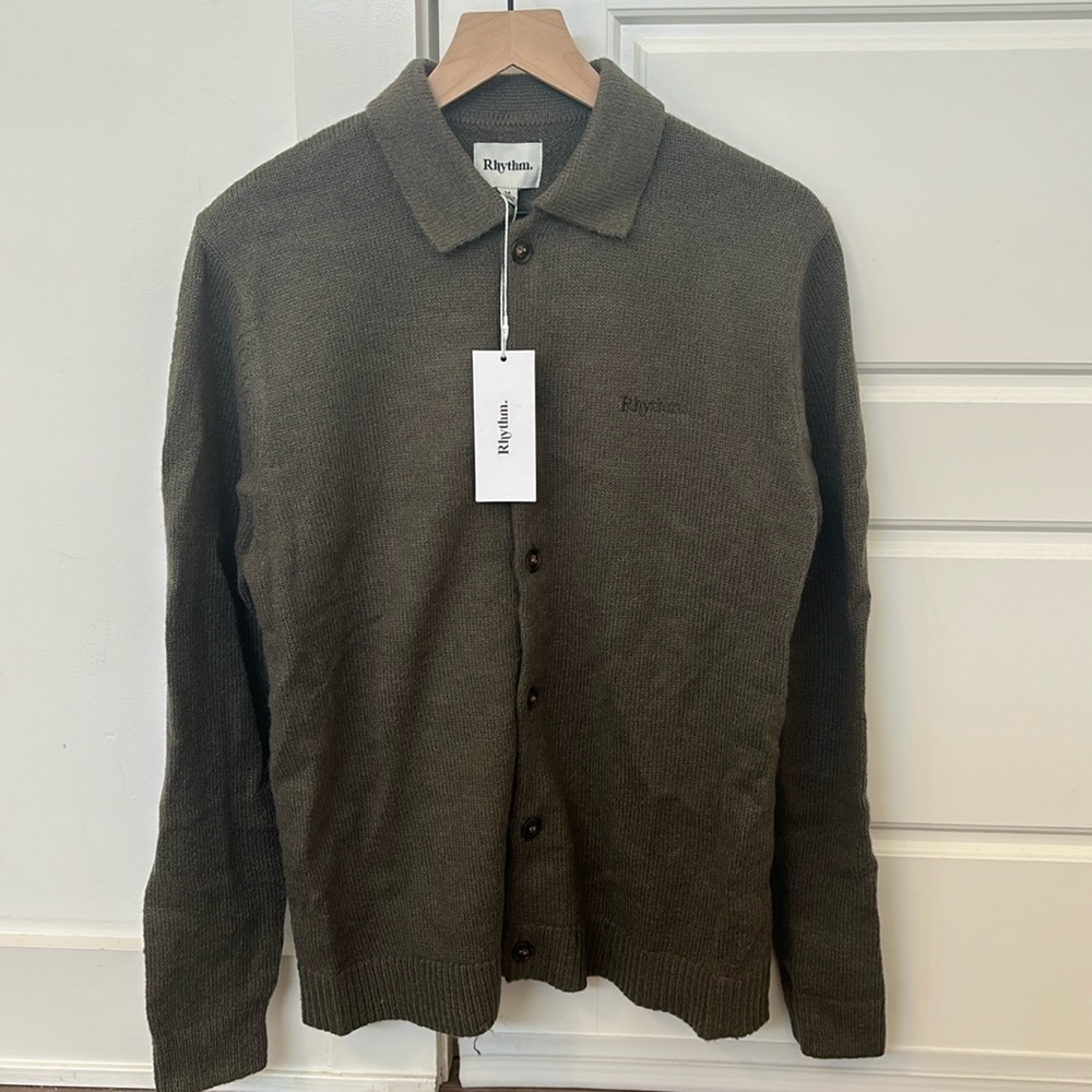 New Rhythm Mohair Button Up Knit Sweater